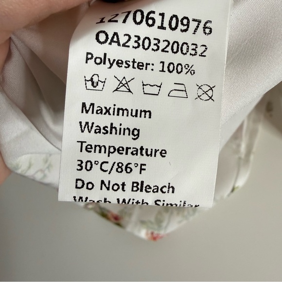 Commense Rosebud Floral Midi Sundress White Pink Slit Corset Small NWT - Picture 9 of 15